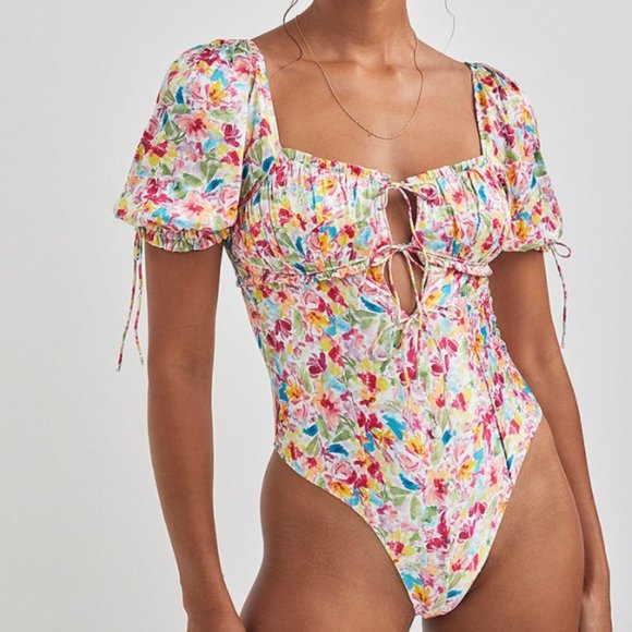 FOR LOVE & LEMONS Watercolor Bodysuit,All Products : American Fashion Style Bags On Sale